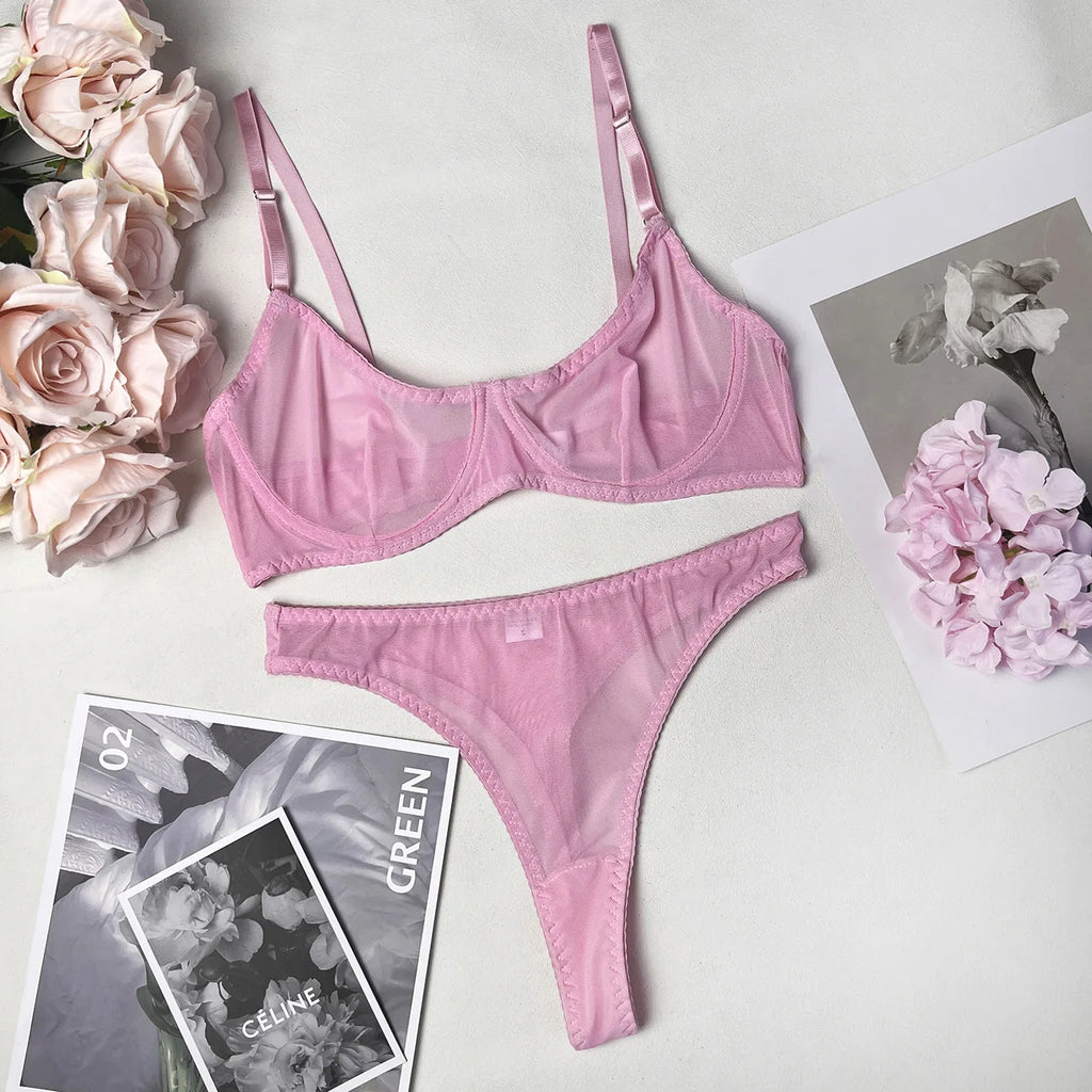 Seamless Lace Push-Up Bra & Panty Set