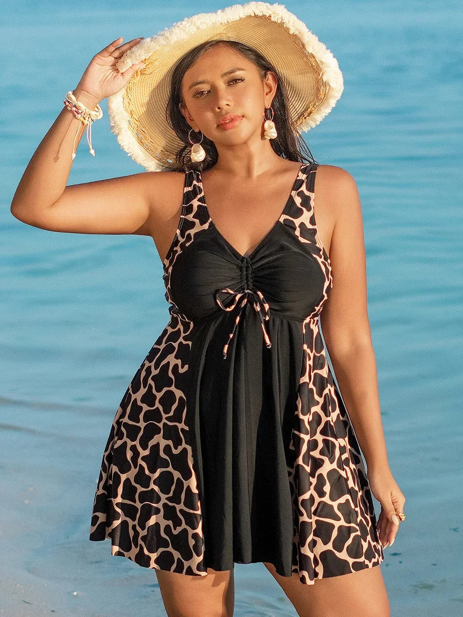 Sahara Patch - Split Dress Monokini