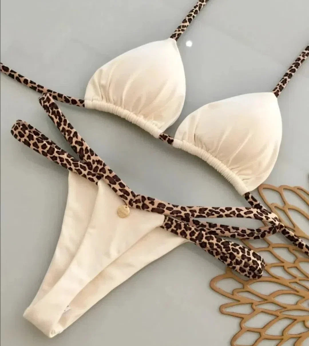 Savanna Luxe – Leopard Trim Bikini
