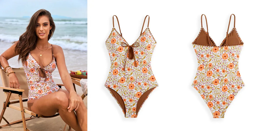 Celine Heritage - V-Neck One-Piece