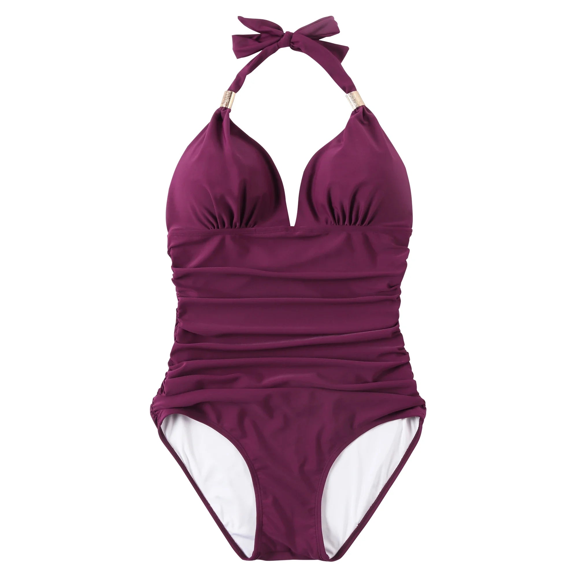 Women’s Halter Push-Up One-Piece Swimsuit – Plus Size Tankini