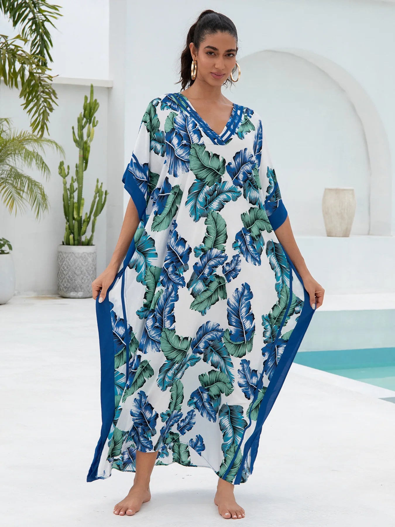 Azure Leaf - Print Robe