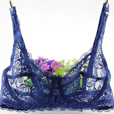 Sexy Lace Flower Bra Transparent Underwear Push Up Bras For Women Bralette Lace Bra Lingerie Intimates Bh Soutien Gorge Fashion