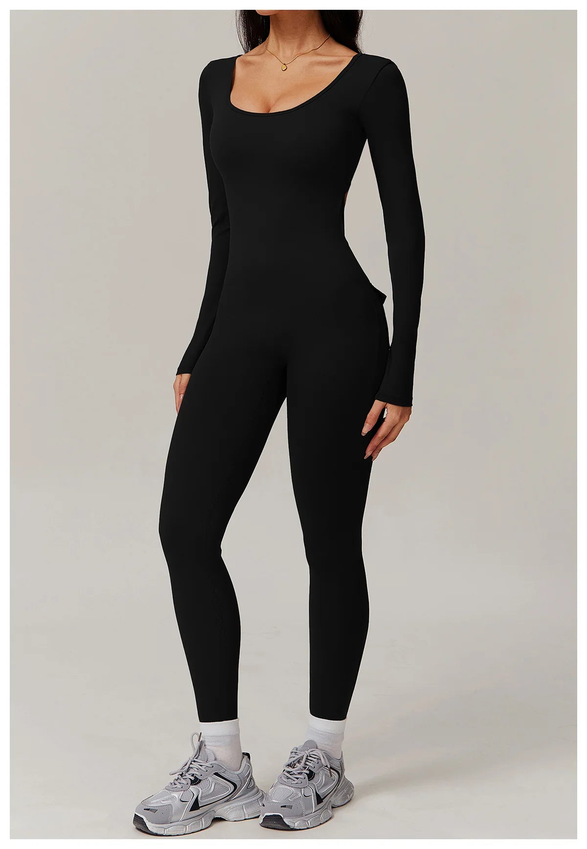Sculpt Jumpsuit - Backless Long Sleeve