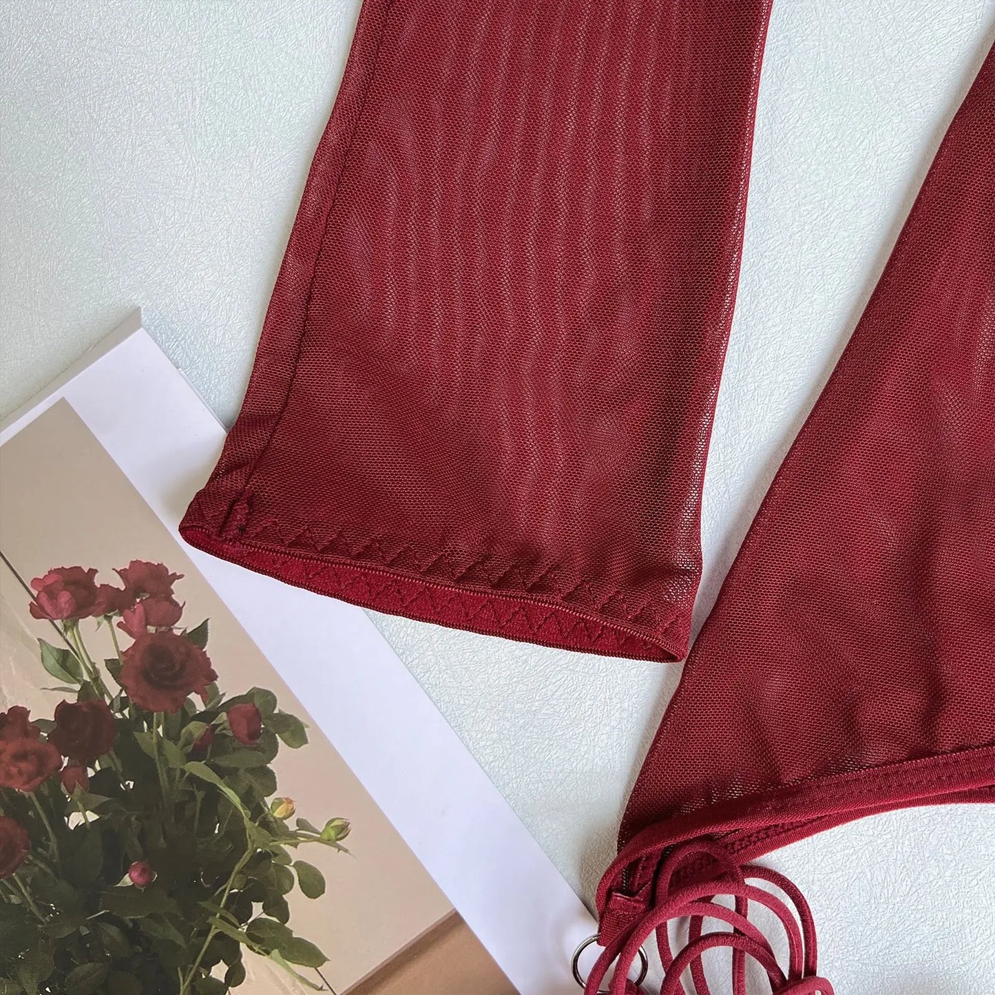 4-Piece Sheer Mesh Lingerie Set – Backless Sexy Nightwear