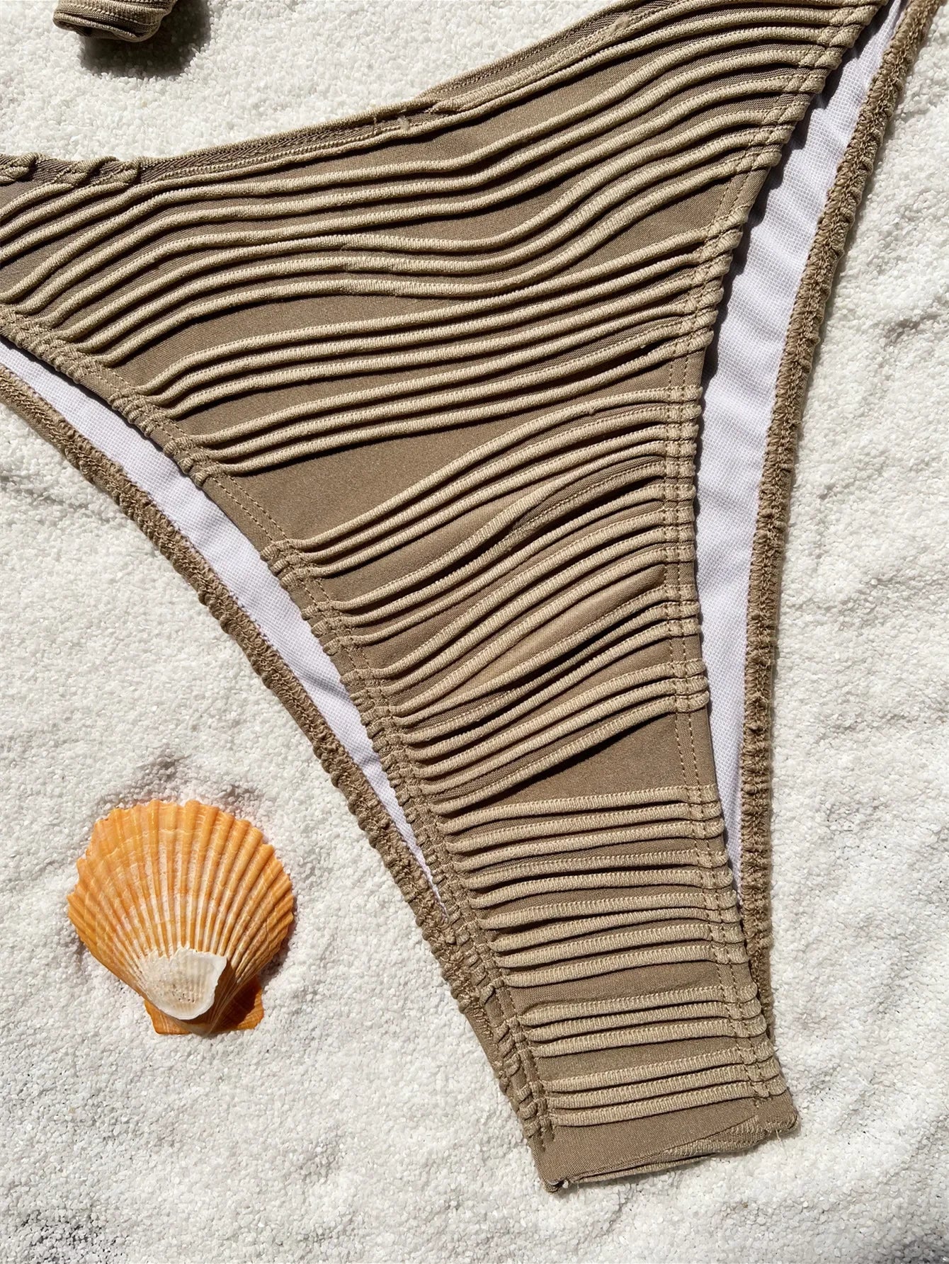 Aria Khaki - V-Neck Knot Bikini