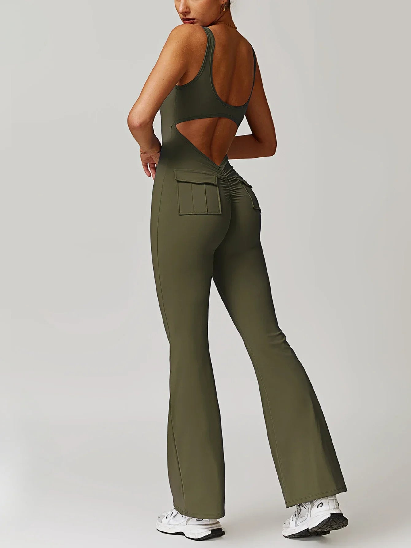 Utility Flare Jumpsuit - Backless
