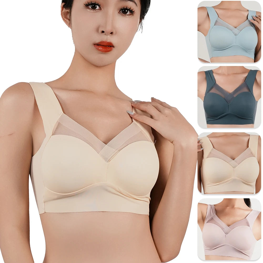 Sports Push-Up Bra – Anti-Sagging Wireless Fitness Bra with Strappy Back