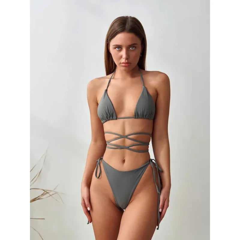Selene Noir – Strappy Wrap Bikini