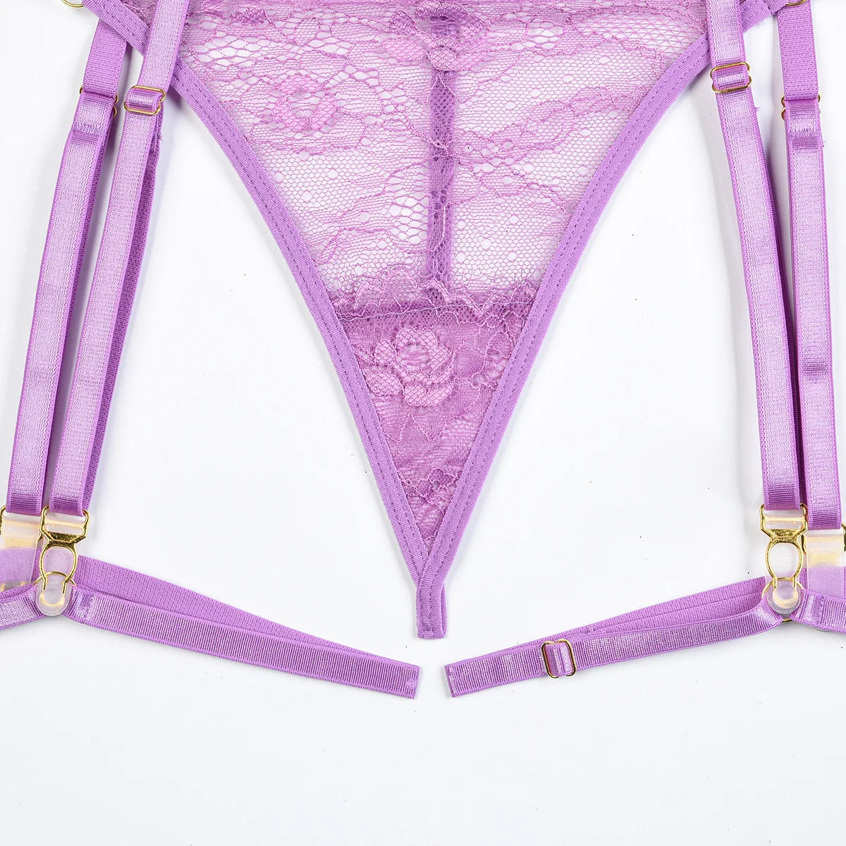 Patchwork Lace Lingerie Set – 3 Piece