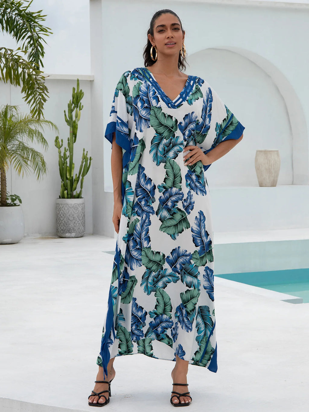 Azure Leaf - Print Robe