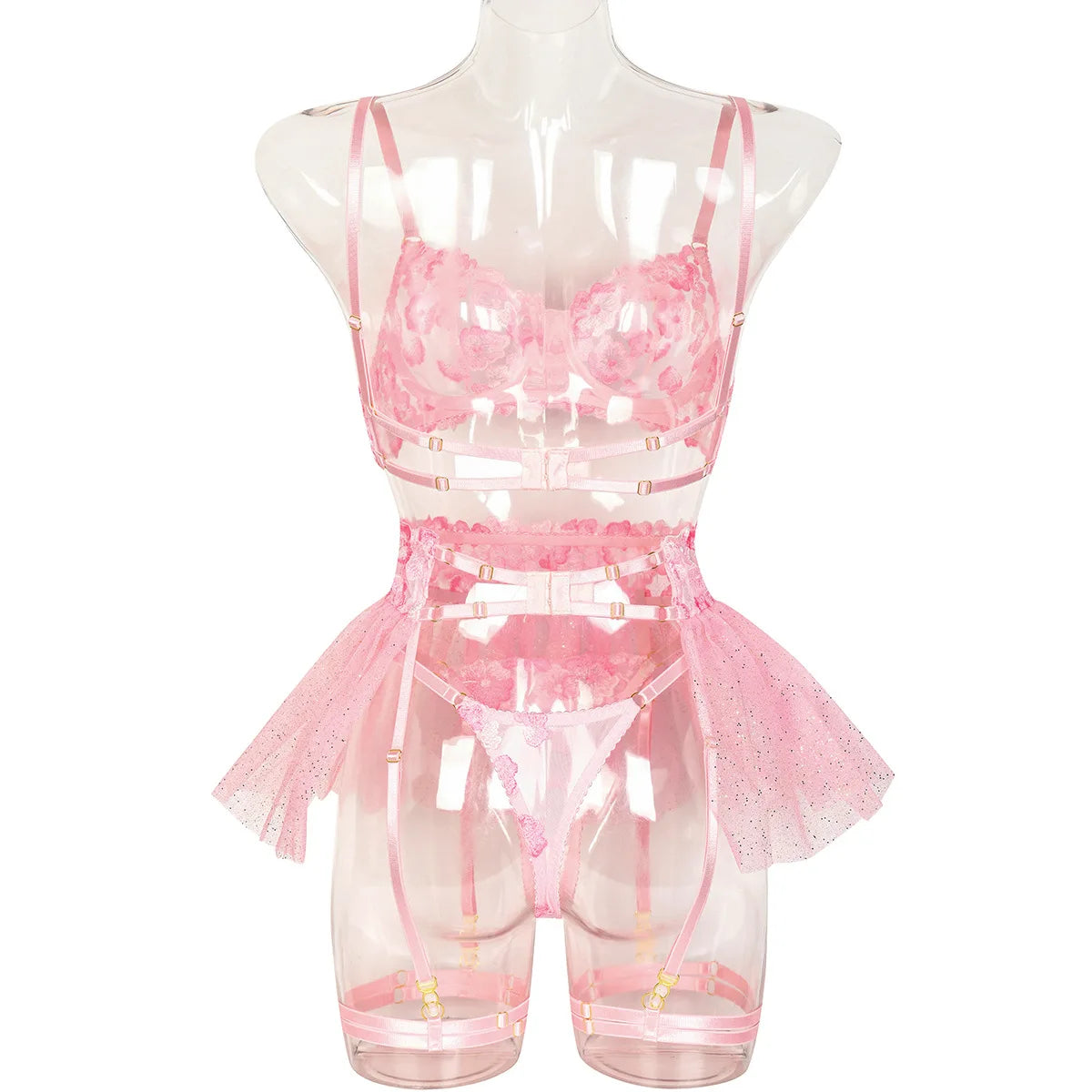 Fairy Lace Transparent Lingerie Set (3pcs)