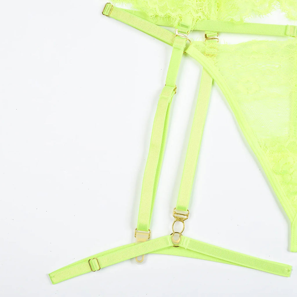 Patchwork Lace Lingerie Set – 3 Piece