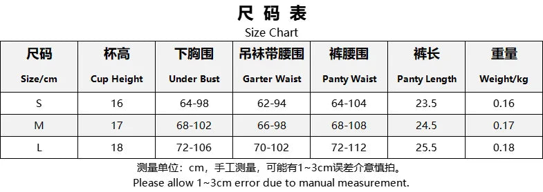 Ruffle Embroidery Push-Up Lingerie Set (4pcs)