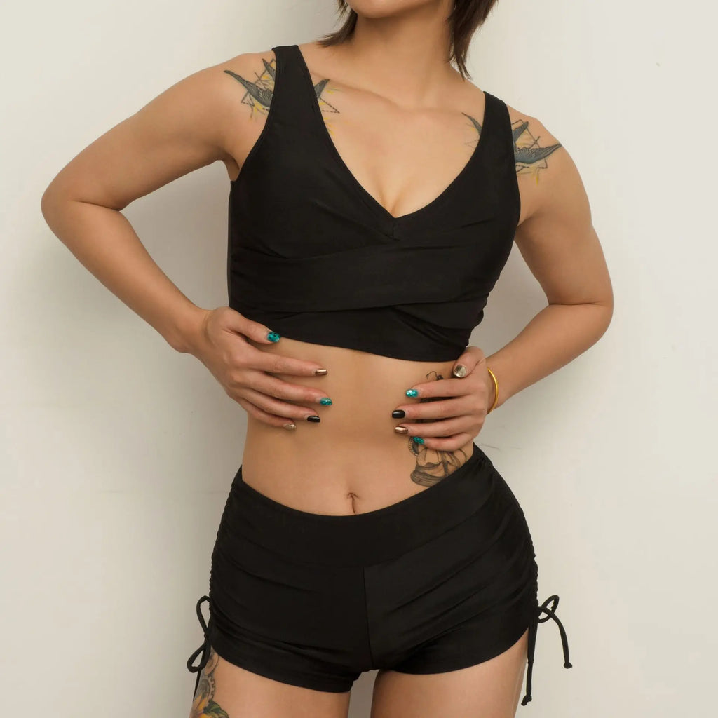 Aria Sky - V-Neck High-Waist Bikini