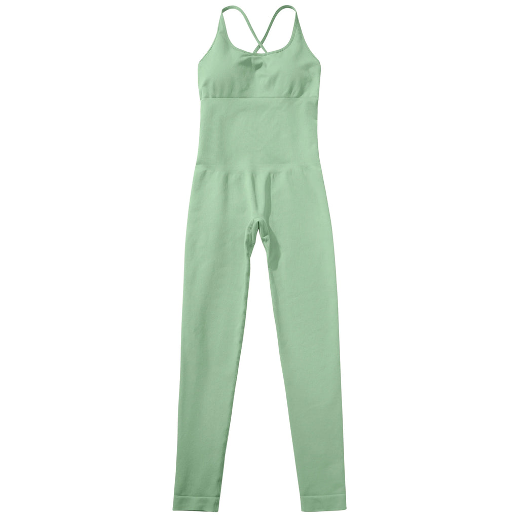 Sleeveless Bodycon Jumpsuit – Women’s Full-Season Fitness & Casual Sporty Playsuit