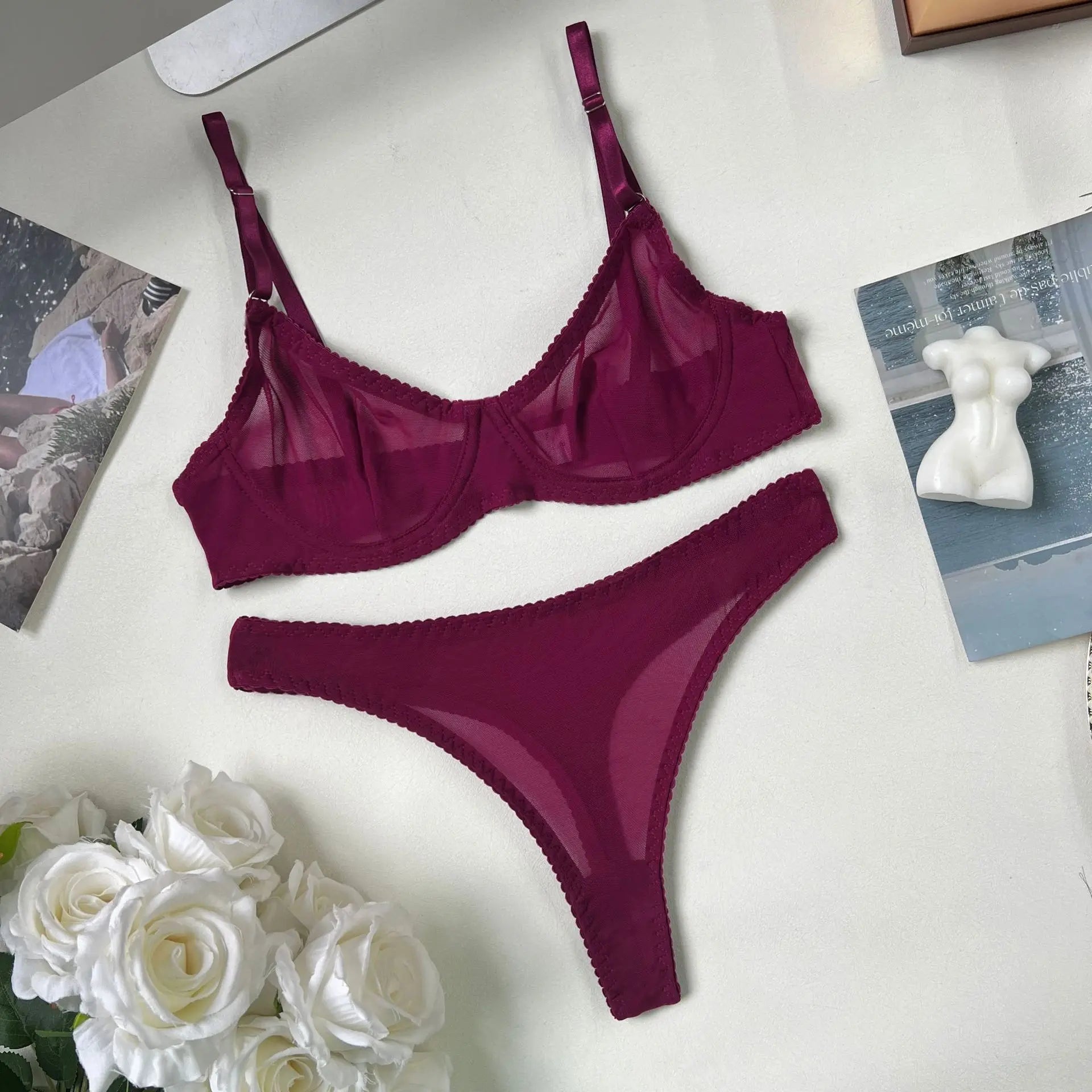 Seamless Lace Push-Up Bra & Panty Set