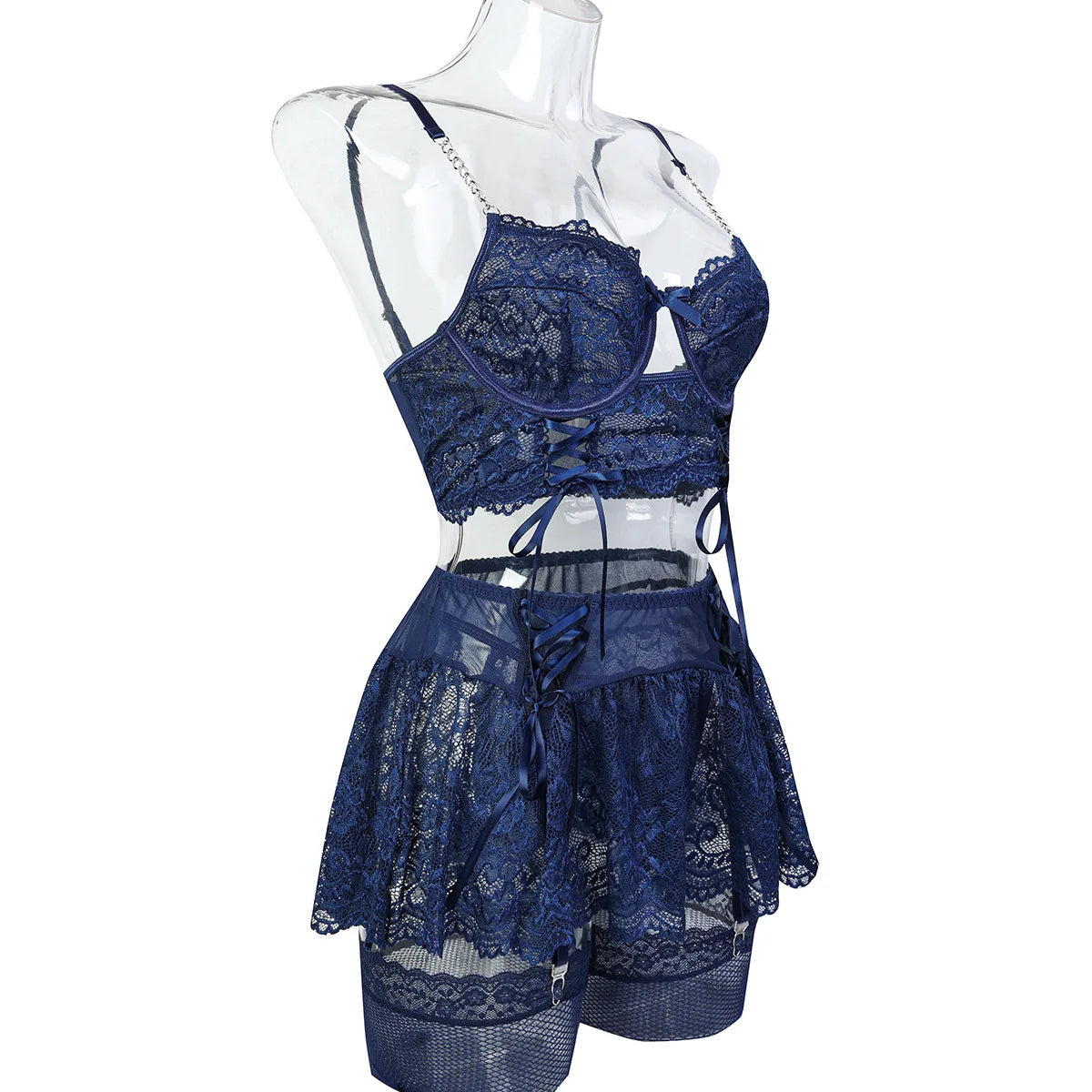 Ellolace Lace Skirt Lingerie Set – Brazilian Hot Ensemble