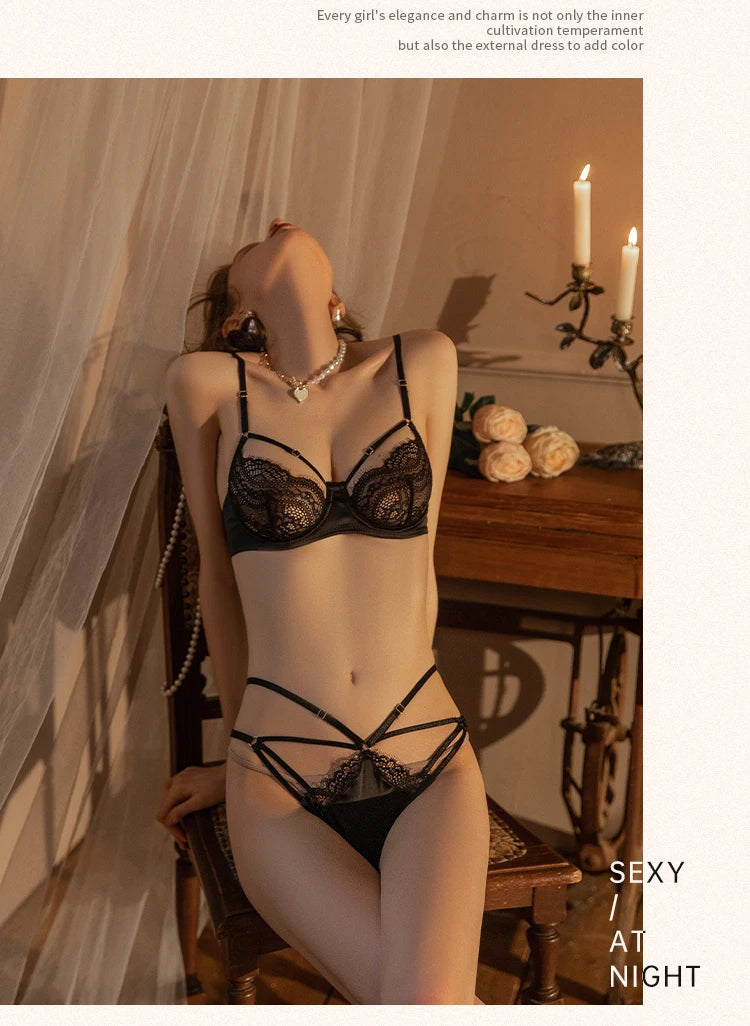 Ultra-thin Push-Up Lace Bra & Panty Set Plus Size