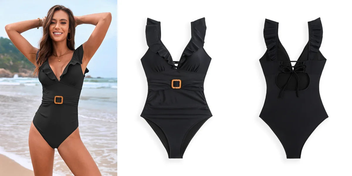 Celine Retro - V-Neck One-Piece