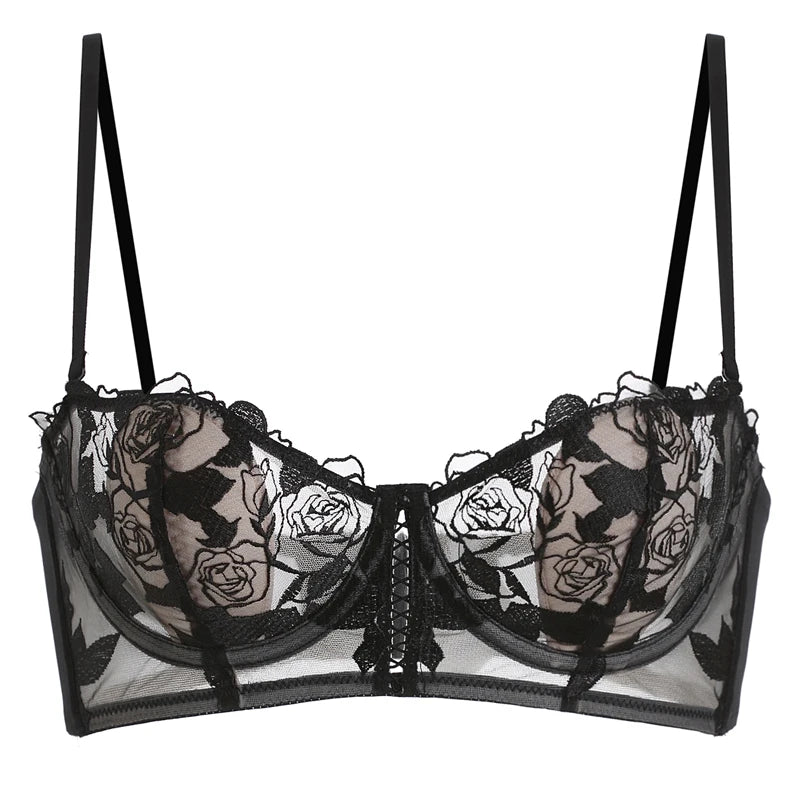 New Lace Lingerie Bra and Panty Set with Front Bow