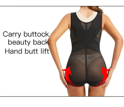 Full Body Shaper Bodysuit – Seamless Tummy Control Mesh Corset with Butt Lifter
