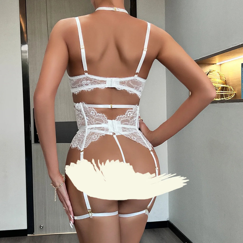 Patchwork Lace Lingerie Set – 3 Piece