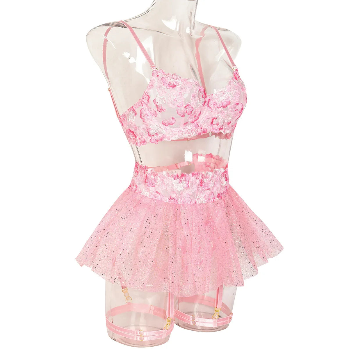 Fairy Lace Transparent Lingerie Set (3pcs)