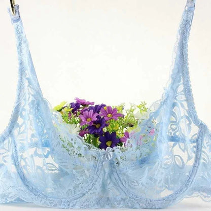 Sexy Lace Flower Bra Transparent Underwear Push Up Bras For Women Bralette Lace Bra Lingerie Intimates Bh Soutien Gorge Fashion