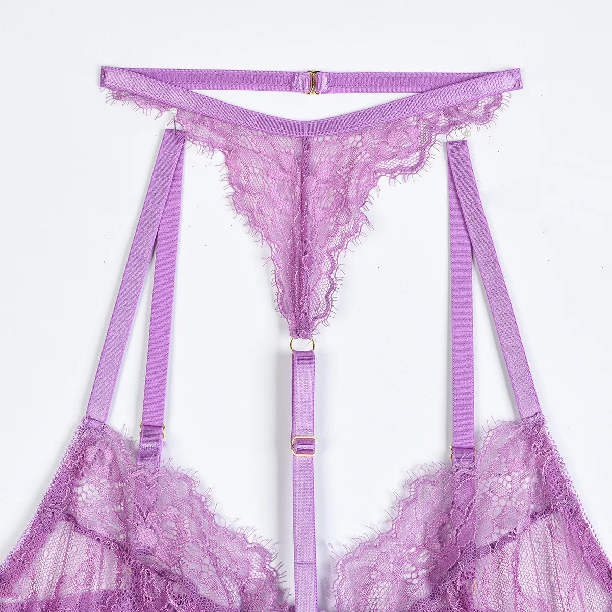 Patchwork Lace Lingerie Set – 3 Piece