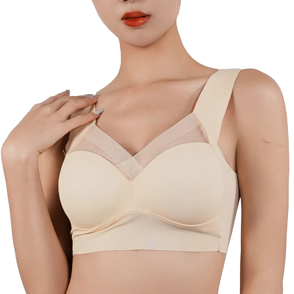 Sports Push-Up Bra – Anti-Sagging Wireless Fitness Bra with Strappy Back