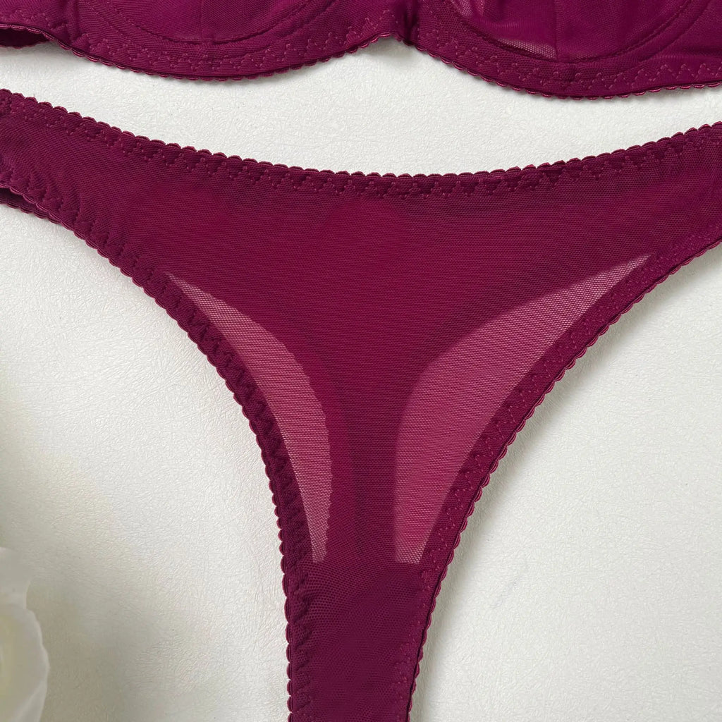 Seamless Lace Push-Up Bra & Panty Set