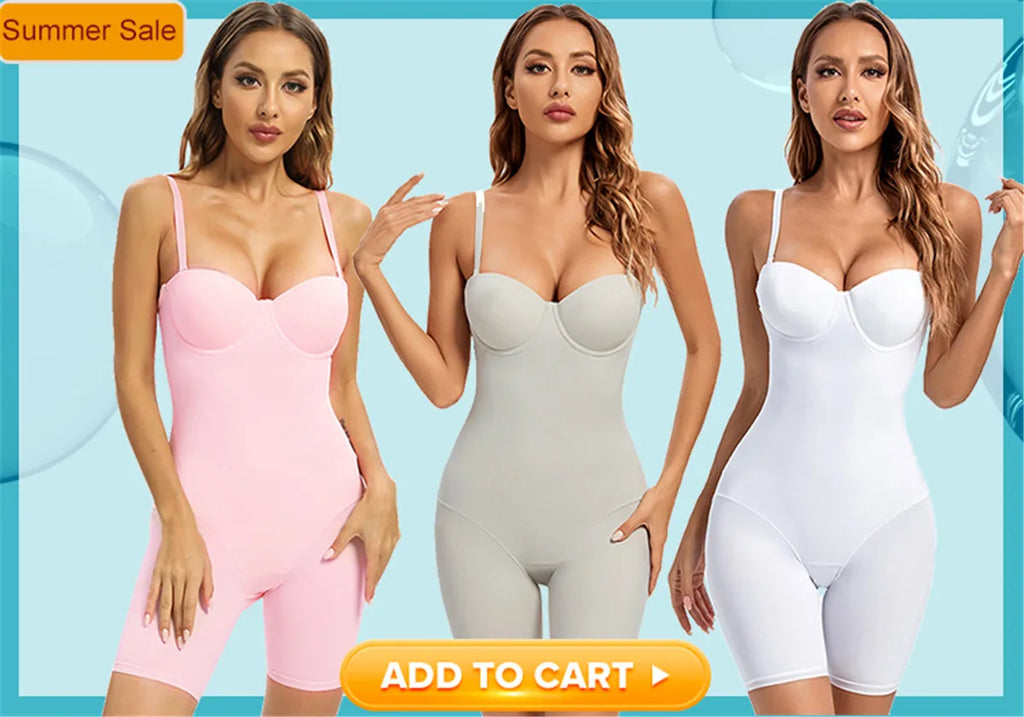 Women's White Underwire Bodysuit – Stretch Silky Shapewear