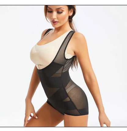 Full Body Shaper Bodysuit – Seamless Tummy Control Mesh Corset with Butt Lifter