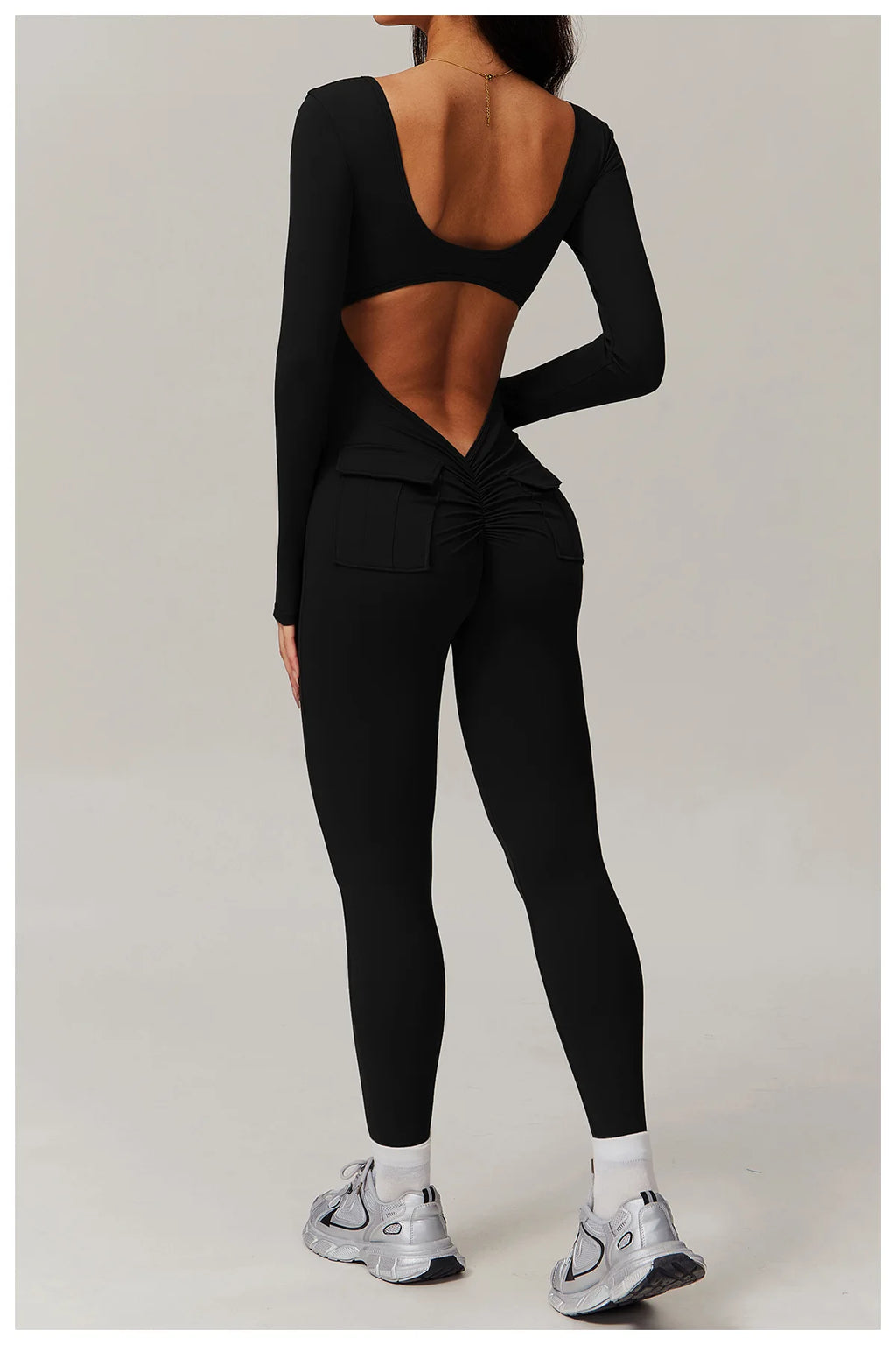 Sculpt Jumpsuit - Backless Long Sleeve