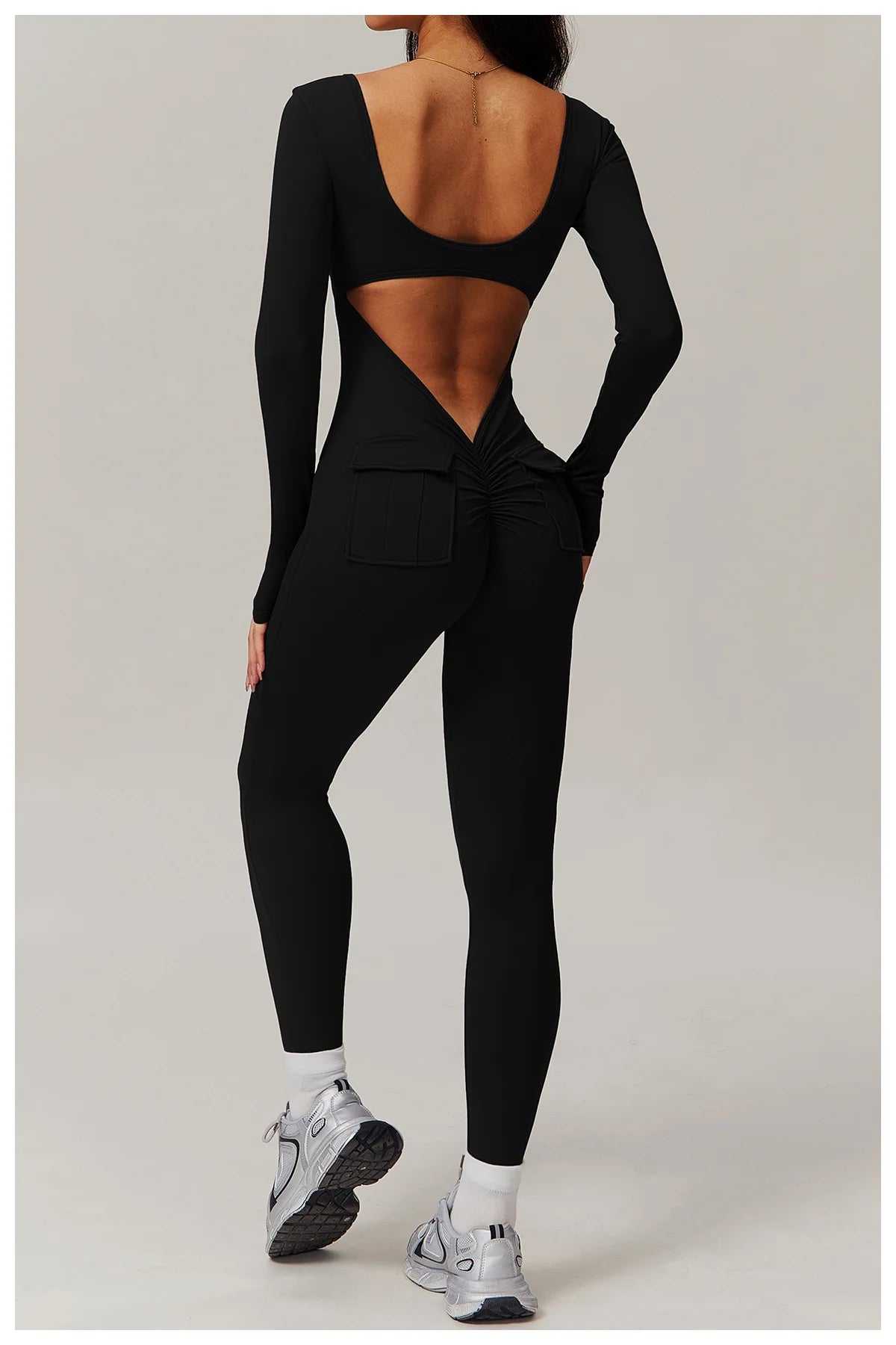 Sculpt Jumpsuit - Backless Long Sleeve
