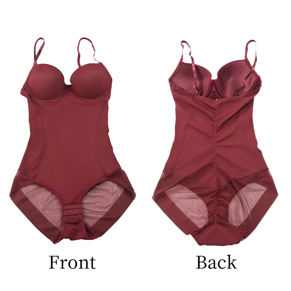 Women's White Underwire Bodysuit – Stretch Silky Shapewear