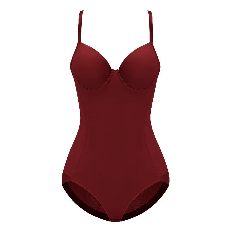 Women's White Underwire Bodysuit – Stretch Silky Shapewear
