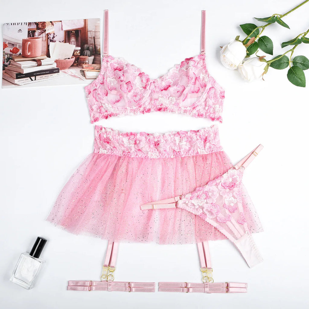 Fairy Lace Transparent Lingerie Set (3pcs)