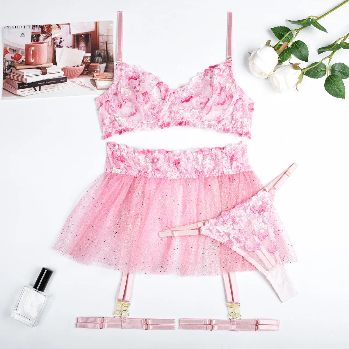 Fairy Lace Transparent Lingerie Set (3pcs)
