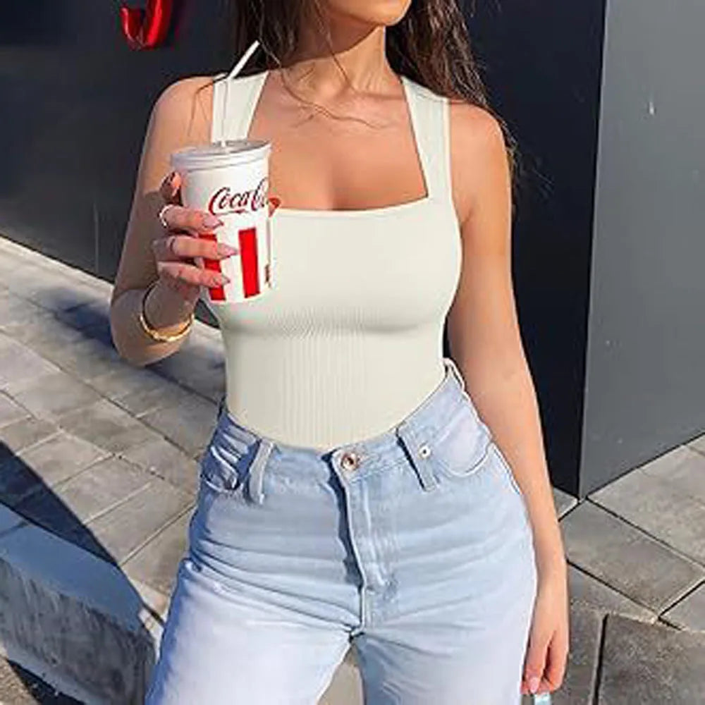 Strapless Backless Jumpsuit – U-Collar Slim Fit Solid Color Summer Playsuit