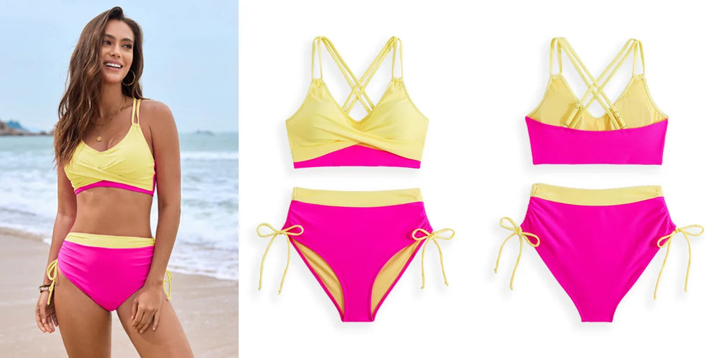 Aurora Cross - High-Waist Bikini