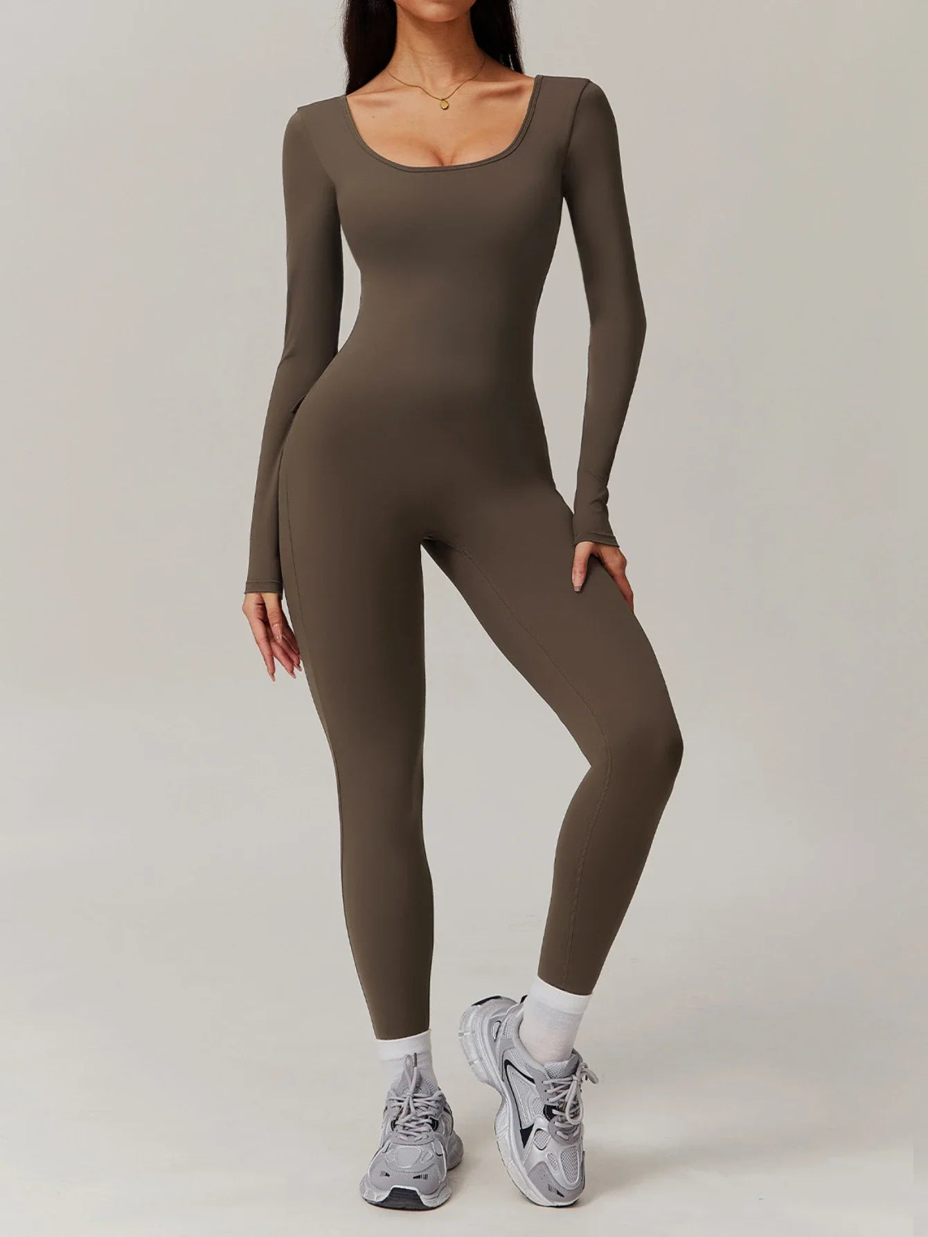 Sculpt Jumpsuit - Backless Long Sleeve