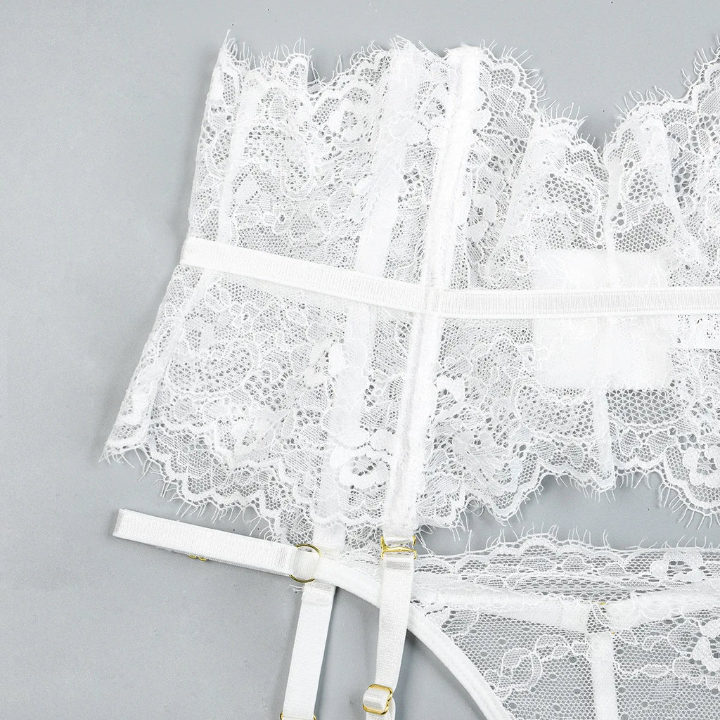 Patchwork Lace Lingerie Set – 3 Piece
