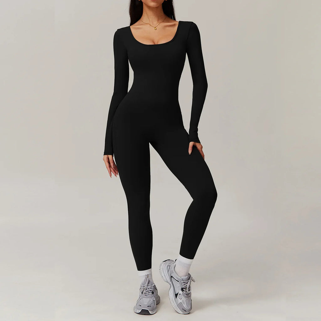 Sculpt Jumpsuit - Backless Long Sleeve