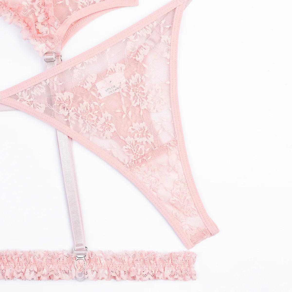 Lace Panel Padded Bra & Thong Set (Underwire)