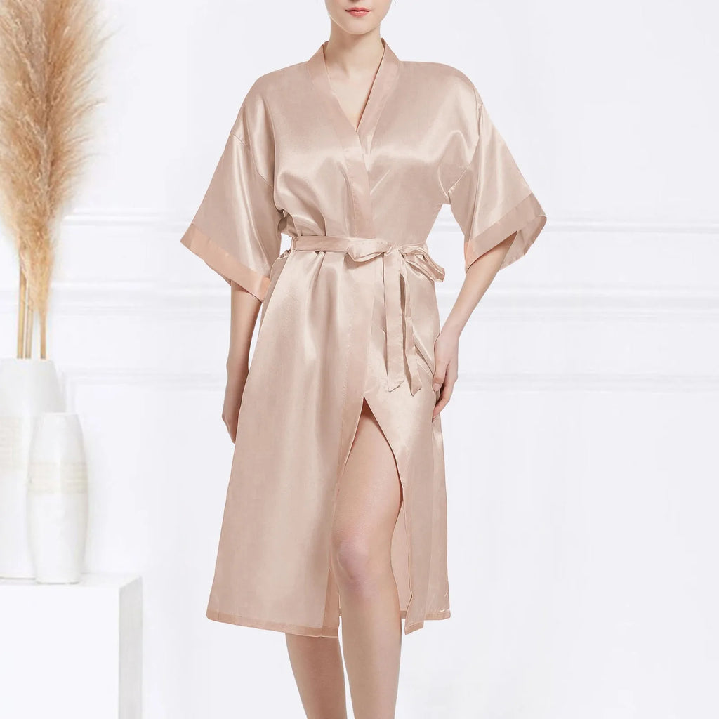 Satin Bridal Dressing Gown Kimono Robe