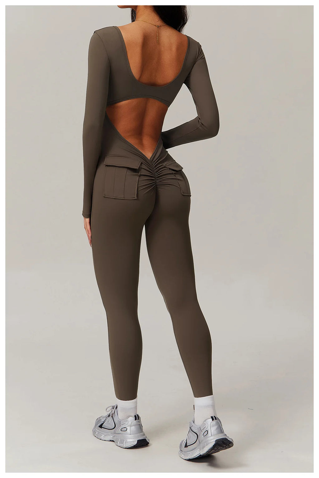 Sculpt Jumpsuit - Backless Long Sleeve