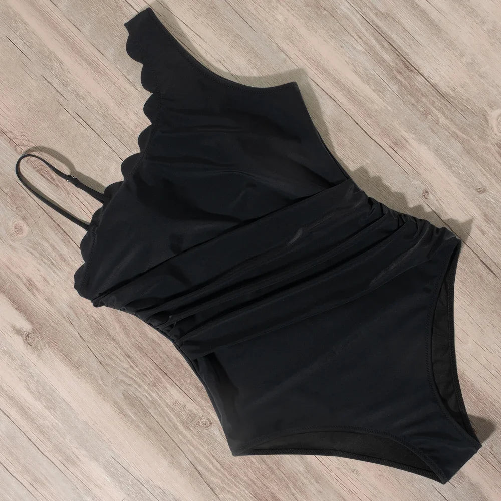 Women’s Halter Push-Up One-Piece Swimsuit – Plus Size Tankini