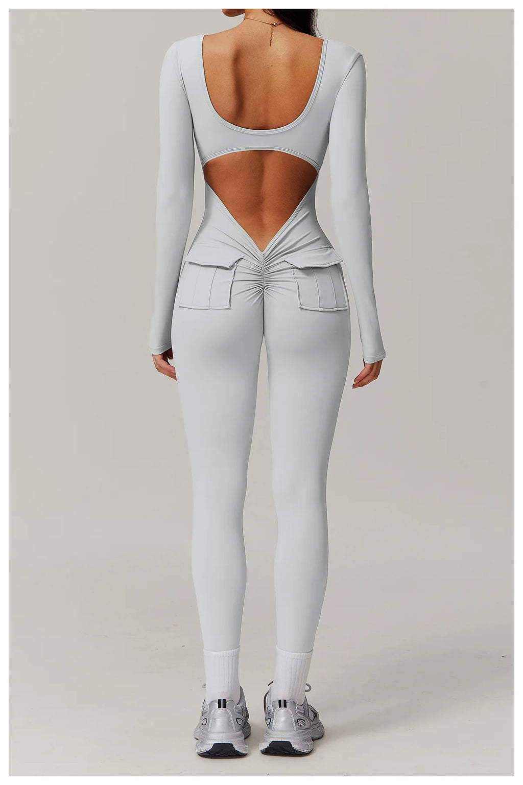Sculpt Jumpsuit - Backless Long Sleeve
